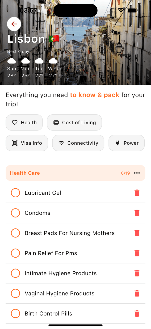Smart Checklist Screen